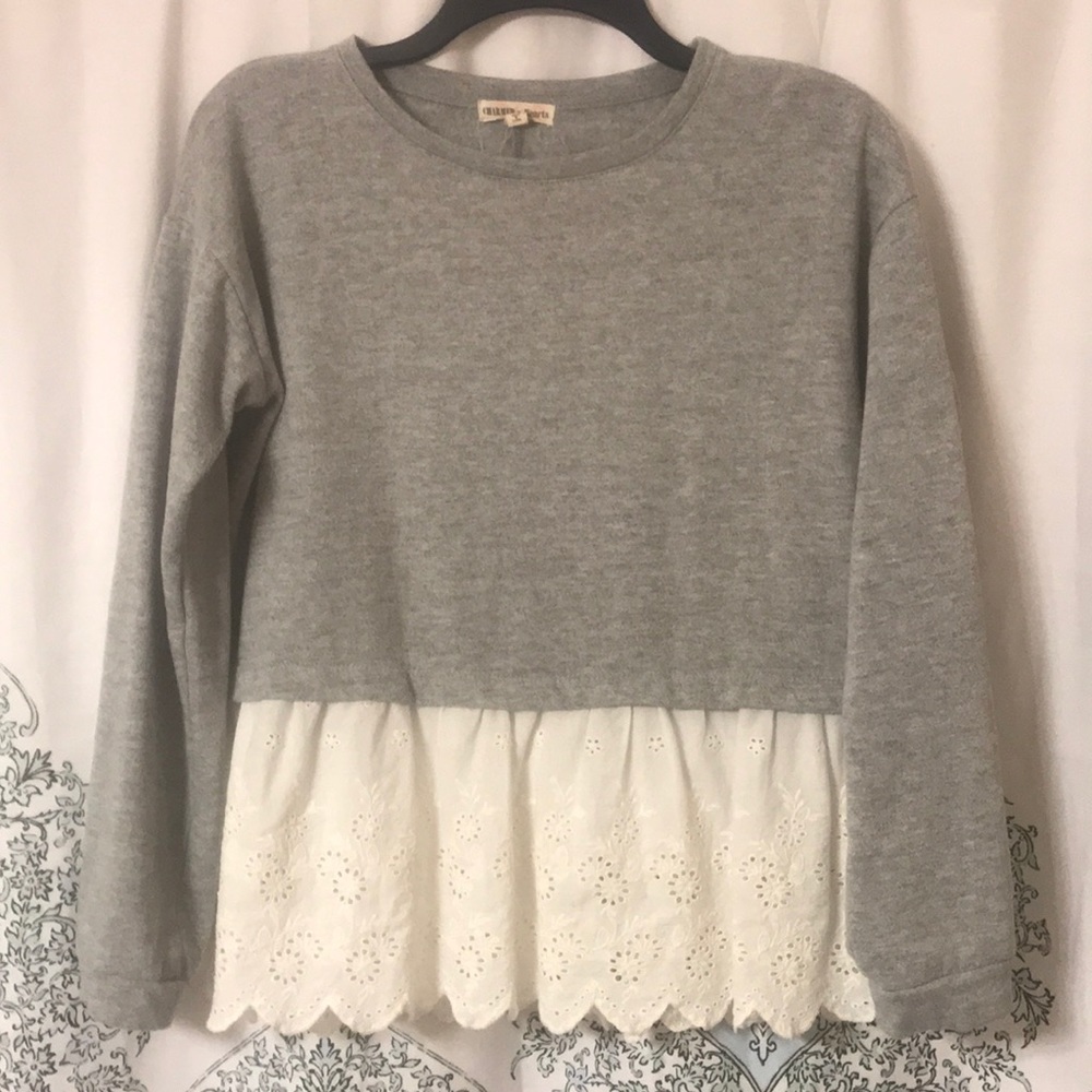 Gray sweater blouse